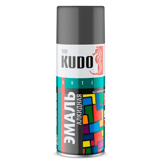 Эмаль Kudo KU-1016 универсальная темно-серая 520 мл