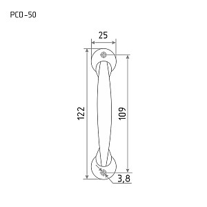 Ручка-скоба Нора-М 50 мм овальная белая