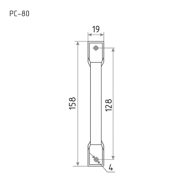 Ручка-скоба Нора-М 80 мм хром