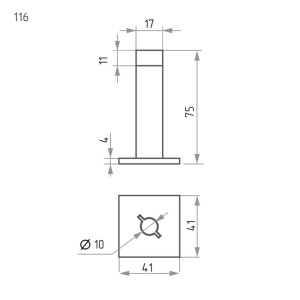 Упор дверной Нора-М 116 настенный матовый никель