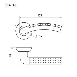 Ручка дверная Нора-М AL96А матовый хром/хром