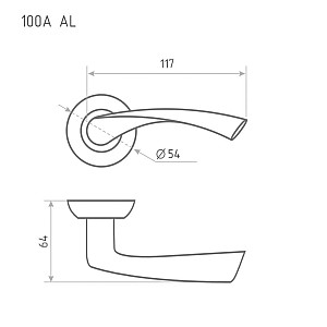 Ручка дверная Нора-М AL100А графит