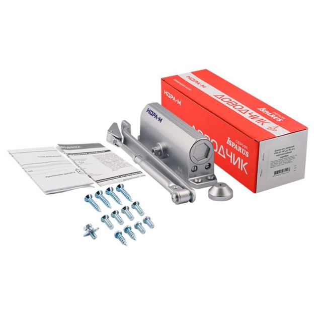 Доводчик Нора-М 420 Isparus 40-90 кг морозостойкий серебро