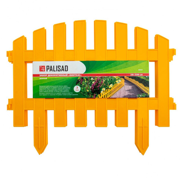 Забор декоративный Palisad Винтаж 65010 28*300 см желтый