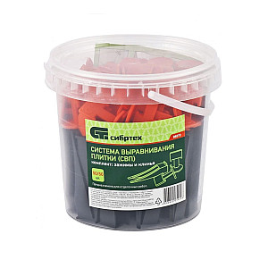 Система выравнивания плитки Сибртех 88070 зажим 50 шт + клин 50 шт