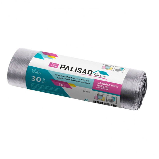 Пакеты для мусора Palisad Home 927035 серые 30 л 30 шт Пакеты для мусора Palisad Home 927035 серые 30 л 30 шт