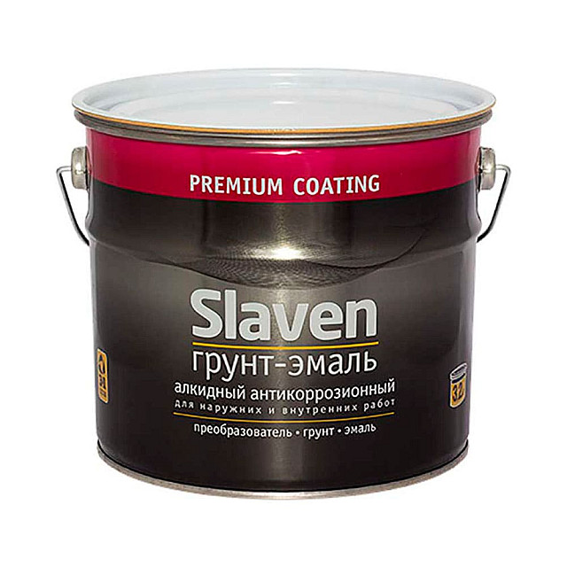 Грунт-эмаль Slaven по ржавчине светло-серый 3.2 кг