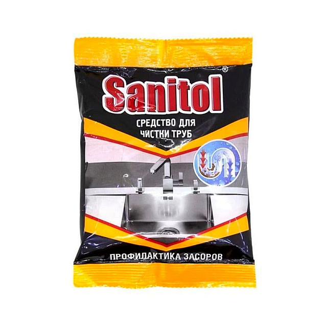 Антизасор Sanitol для чистки труб 90 г