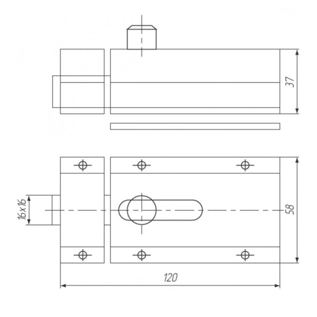 Замок накладной Шепард 3Н-5С-40