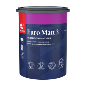 Краска Tikkurila Euro Matt 3 База A для стен и потолков глубокоматовая 0.9 л
