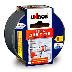 Клейкая лента ПВХ Unibob 46745 для труб 48 мм*10 м серая