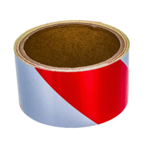 Лента светоотражающая Unibob 48984 клейкая 48 мм*5 м красно-белая