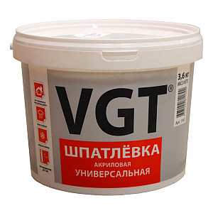 Шпатлевка универсальная VGT для наружных и внутренних работ 3.6 кг