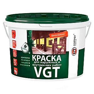 Краска VGT ВД-АК-1180 для наружных и внутренних работ моющаяся белоснежная 15 кг