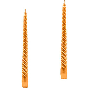 Свеча Lumi 5070641 витая ОС коробка золото 2 шт