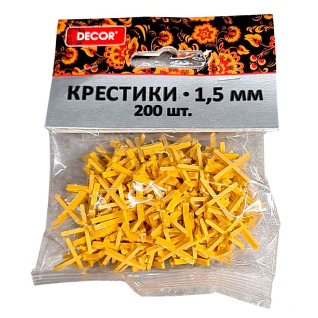 Крестики для кафеля Decor 338-0015 1.5 мм 200 шт Крестики для кафеля Decor 338-0015 1.5 мм 200 шт