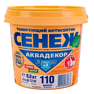 Антисептик тонирующий для древесины Сенеж Аквадекор Х2-110 махагон 0.9 кг