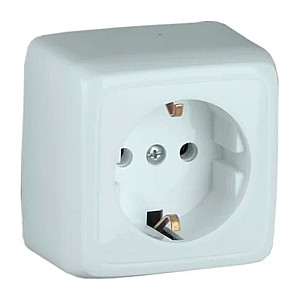 Розетка Hegel Alfa РА16-113 с заземлением белая