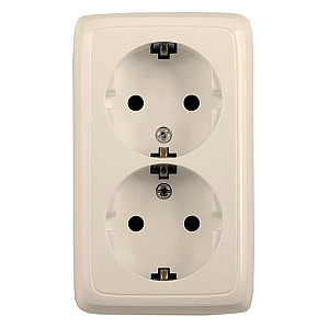Розетка Hegel Alfa РА16-153-01 с заземлением слоновая кость