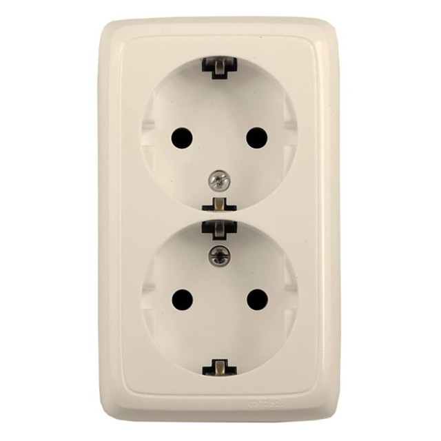 Розетка Hegel Alfa РА16-153-01 с заземлением слоновая кость