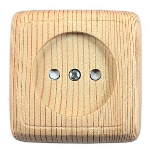 Розетка Hegel Alfa РА16-103-02 без заземления сосна