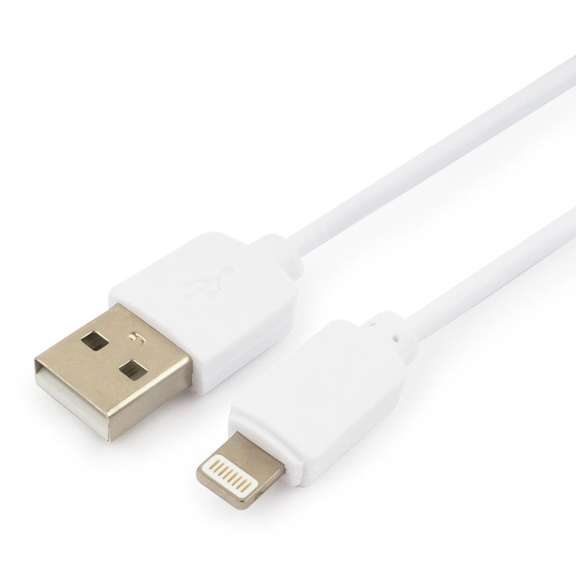 Кабель USB Гарнизон GCC-USB2-AP2-0 AM/Lightning для iPhone5/6/7/8/X IPod IPad белый 0.3 м