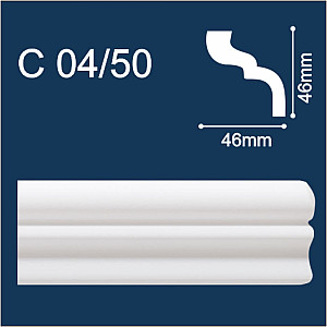 Плинтус потолочный Солид С04/50 белый 46*46*2000 мм