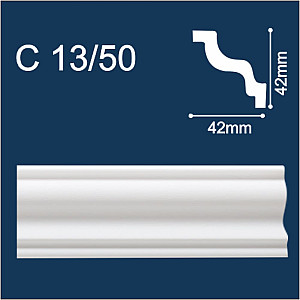 Плинтус потолочный Солид С13/50 белый 42*42*2000 мм