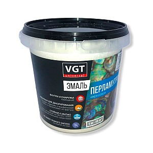 Эмаль перламутровая VGT ВД-АК-1179 универсальная серебристо-белая 1 кг