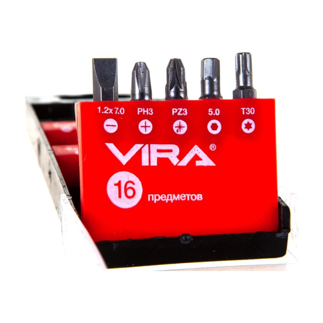 Набор бит VIRA  554101 с магнитным держателем 16 шт