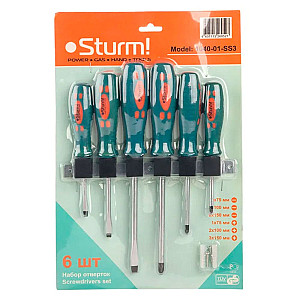 Набор отверток Sturm 1040-01-SS3 с настенным держателем 6 шт