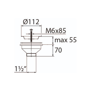 Выпуск Vir-Plast 30980684 Элит с плоской нержавеющей чашкой 112 мм