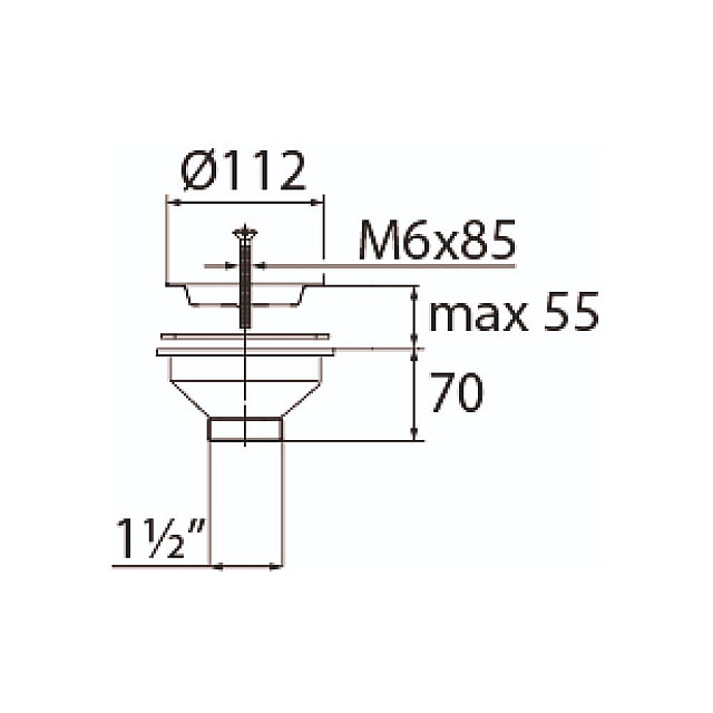 Выпуск Vir-Plast 30980684 Элит с плоской нержавеющей чашкой 112 мм