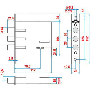 Замок врезной Эльбор Кремень 1.04.02 никель