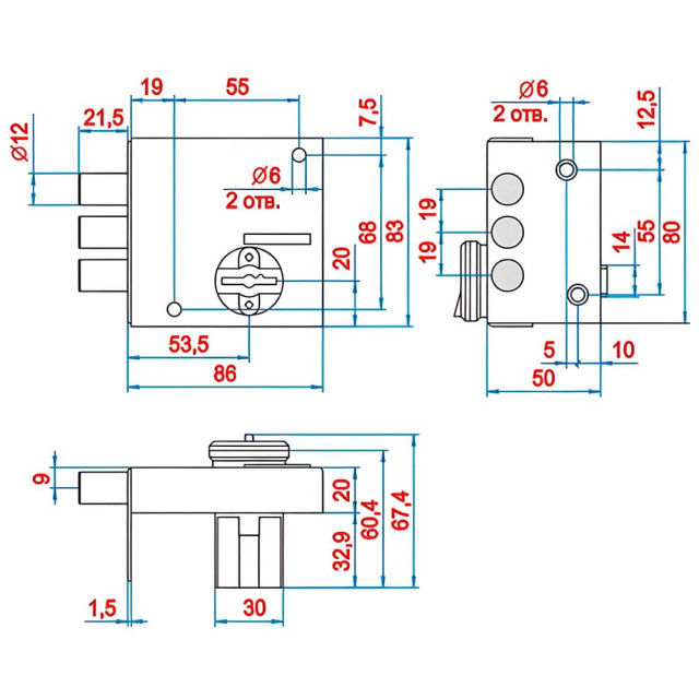 Замок накладной Эльбор Кремень 1.04.51 КМА