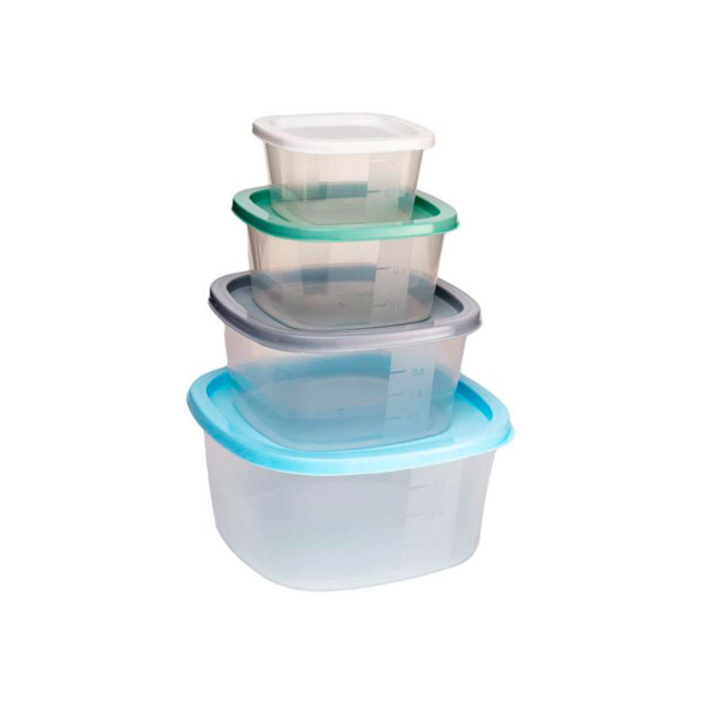 Набор контейнеров SparkPlast BioFresh IS10507 квадратных микс 4 шт