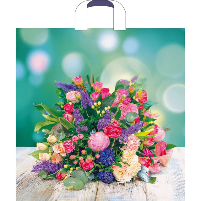 Пакет Артпласт Цветочная композиция ПТЛ66463 ПЭ с петлевой ручкой 45*45+3 см