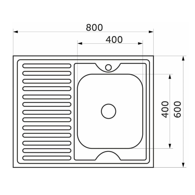 Мойка кухонная КромРус EC-220левМ чаша левая 60*80 мм