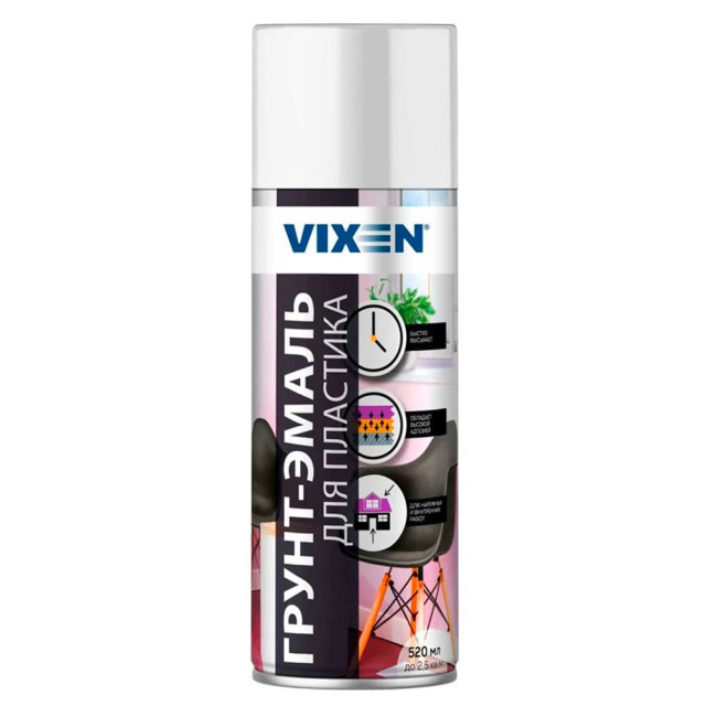Грунт-эмаль Vixen VX50103 для пластика белый матовый RAL 9003 520 мл Грунт-эмаль Vixen VX50103 для пластика белый матовый RAL 9003 520 мл