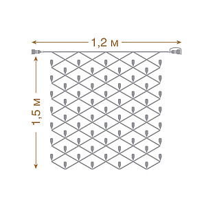 Электрогирлянда-конструктор Vegas Сеть 55031 144 LED прозрачный провод 1.2*1.5 м без блока холодный белый