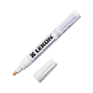 Маркер Lekon Profi с нитроэмалью овальный наконечник белый 4 мм