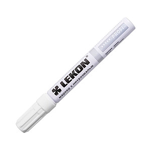 Маркер Lekon Profi с нитроэмалью овальный наконечник белый 4 мм