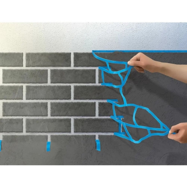 Лента клейкая Unibob 93764 для имитации кирпичной кладки 10 мм*40 м синяя