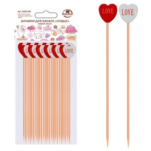 Шпажки для канапе МультиДом Сердце BJ80-596 12 см 24 шт