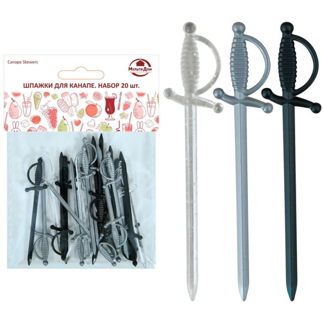 Шпажки для канапе МультиДом Шпага Лофт 8.2 см 20 шт
