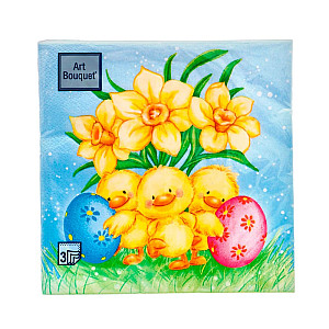 Салфетки декоративные Art Bouguet Пасхальные утята 57649 33*33 см 3 слоя 20 шт