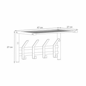 Вешалка ЗМИ Торонто 11 ВСПТ11 с полкой графит