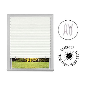 Шторы-плиссе Рыжий Кот Skandi 106824 самоклеящиеся 60*180 см блэкаут белый