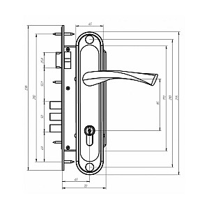Замок врезной Зенит ЗВ4-85.3 БП-00009288 медь