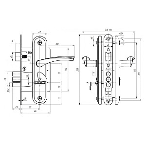 Замок врезной Зенит ЗВ9-4.2 бронза